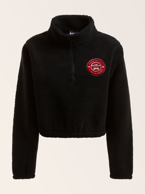 Guess Sweat Court Noir à Logo Sur Le Devant