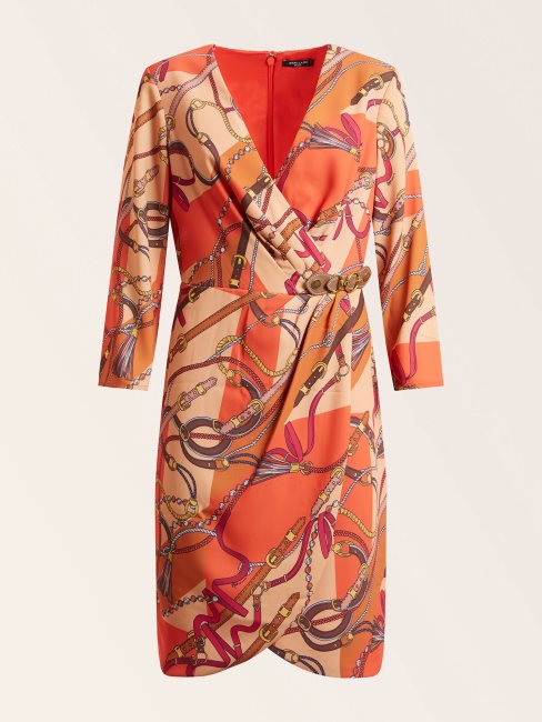 Guess Nuances D'orange Robe Marciano Imprimée Sur L'ensemble