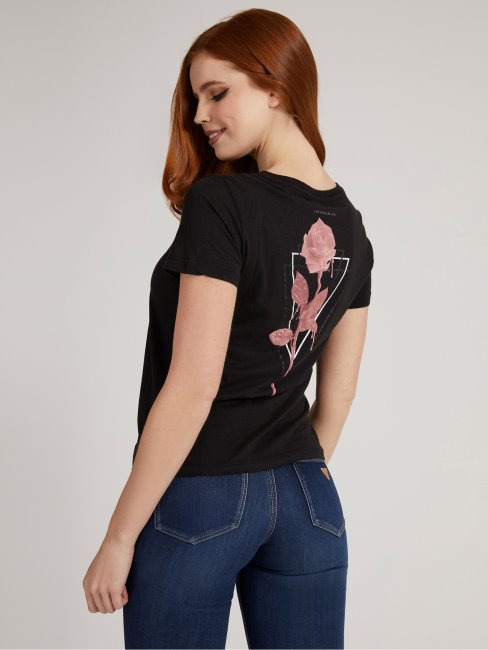 T-shirt Guess Usé Gris Foncé