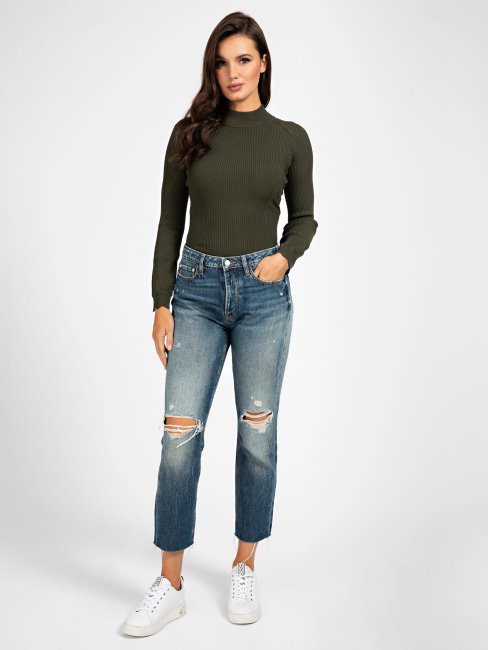 Pull Col Roulé Vert Guess