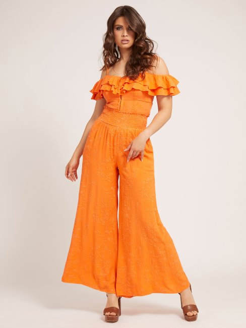 Pantalon Palazzo Brodé Orange Guess