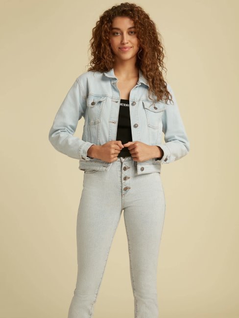 Veste En Jean Guess Slim Bleu Clair