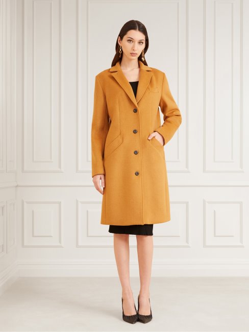 Manteau En Laine Mélangée Marciano Guess Beige