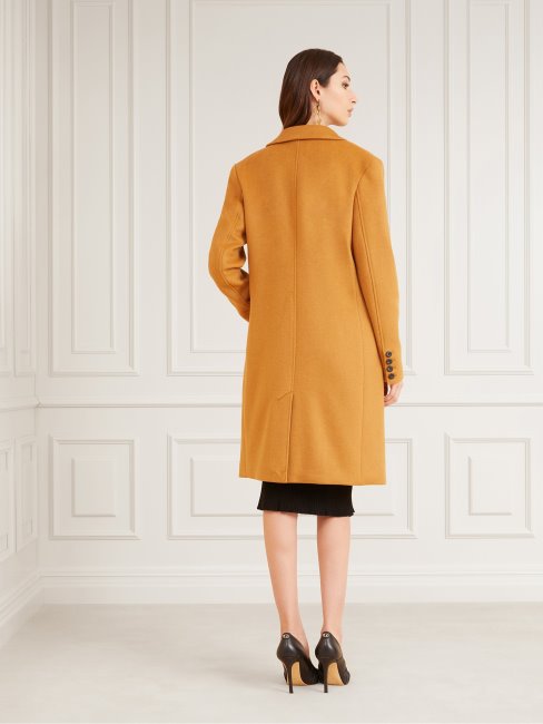 Manteau En Laine Mélangée Marciano Guess Beige