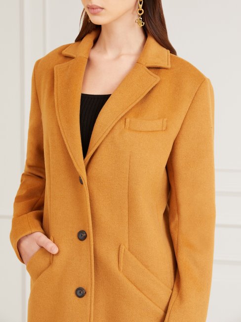 Manteau En Laine Mélangée Marciano Guess Beige