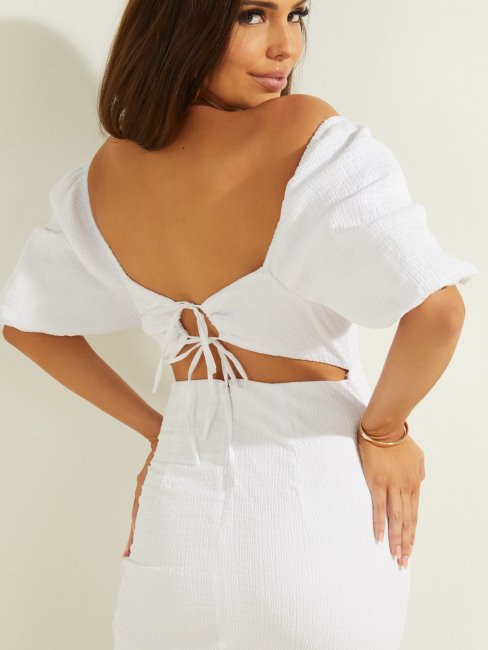 Guess Robe Bardot Blanche
