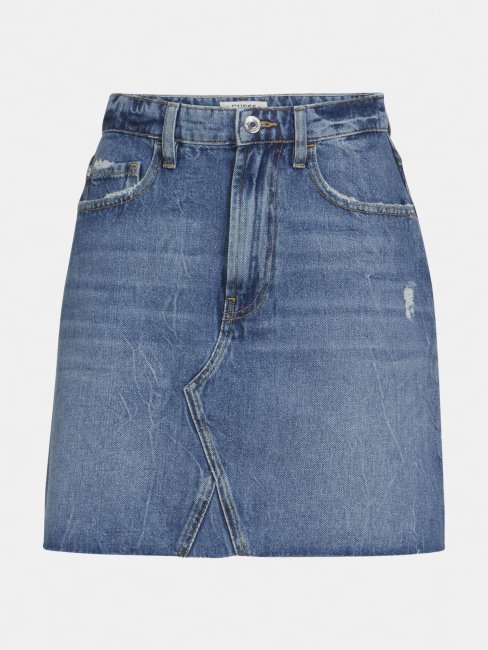 Guess Jupe En Jean Coupe A-ligne Bleu