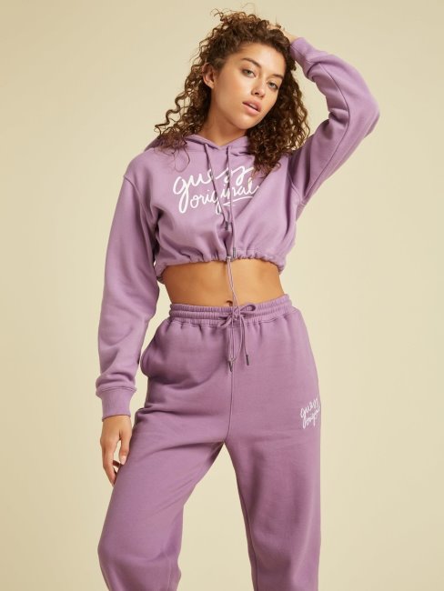 Sweat Court à Capuche Lilas Guess