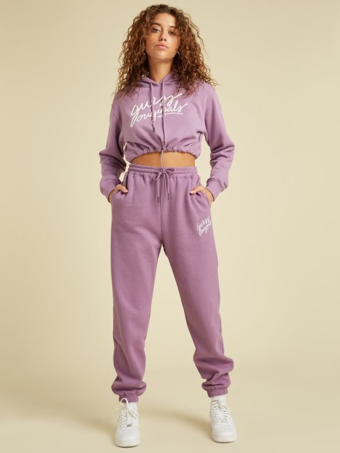 Sweat Court à Capuche Lilas Guess