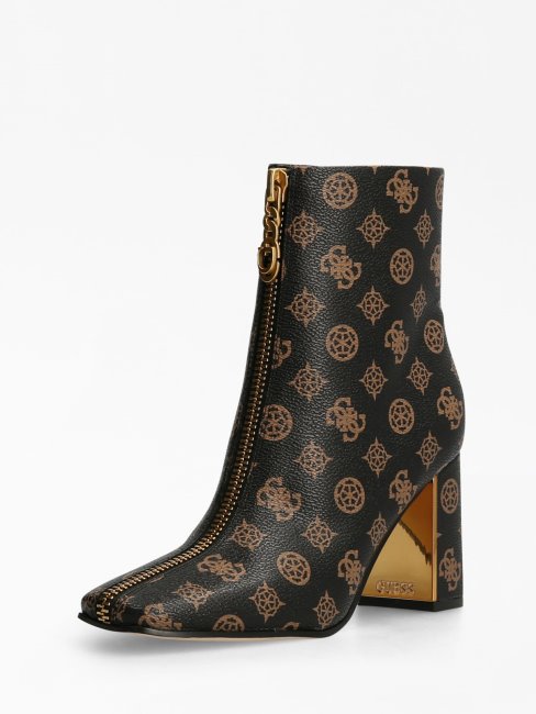 Bottillons Guess Ellese 4g Marron Avec Logo Pivoine