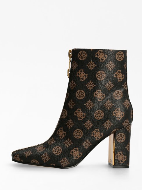 Bottillons Guess Ellese 4g Marron Avec Logo Pivoine
