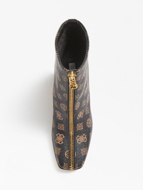 Bottillons Guess Ellese 4g Marron Avec Logo Pivoine