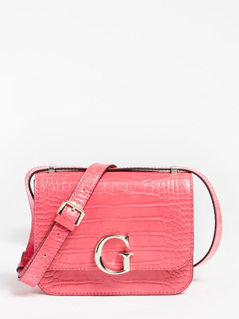 Guess Sac à Bandoulière En Crocodile Corily Rose