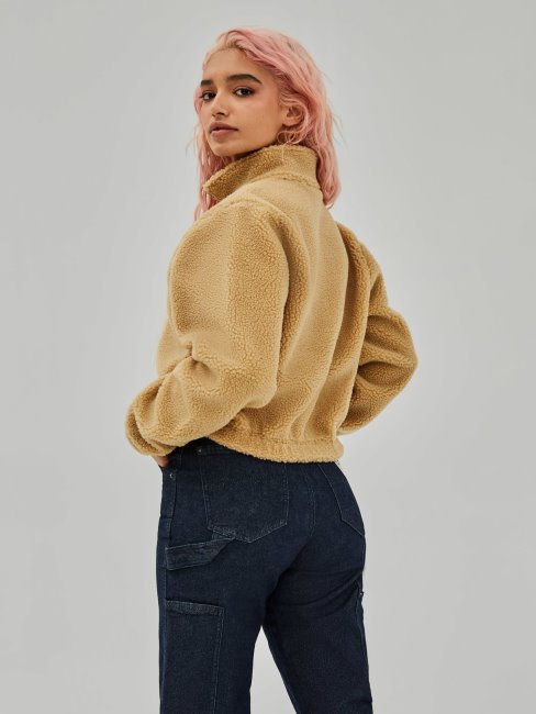 Sweat Crop à Logo Sur Le Devant Guess Beige