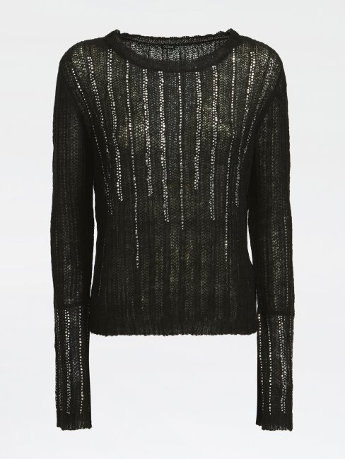 Pull Col Bateau Strass Noir Guess
