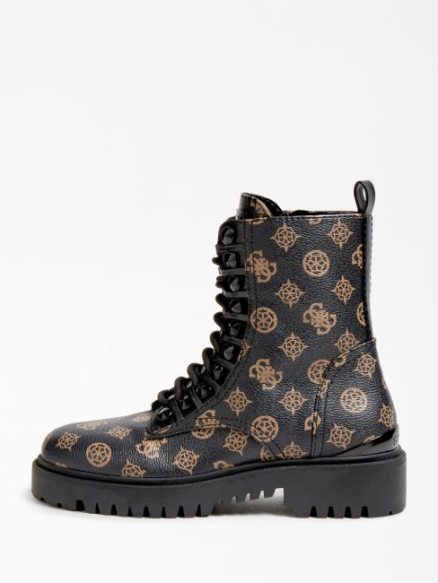 Guess Marron Guess Oxana 4g Logo Peony Combat Boot