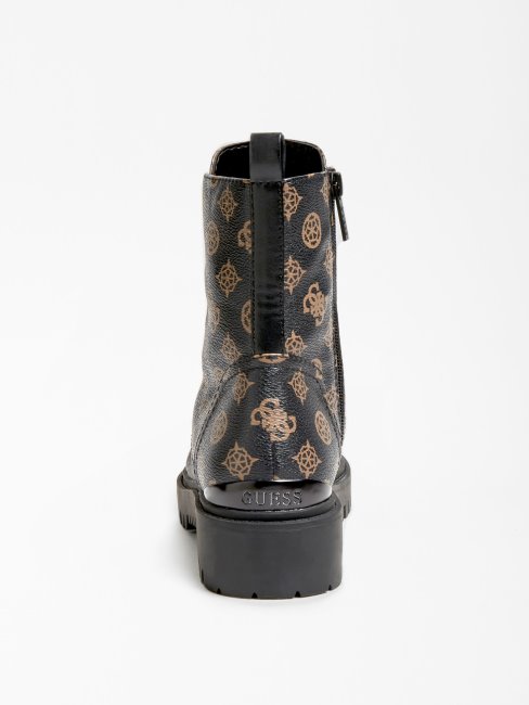 Guess Marron Guess Oxana 4g Logo Peony Combat Boot