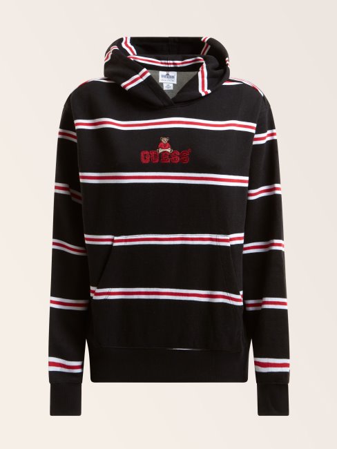 Guess Noir à Capuche à Imprimé Multi-rayures