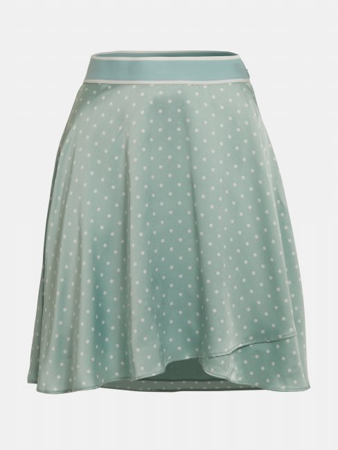 Jupe En Satin Imprimé Points Guess Bleu Clair