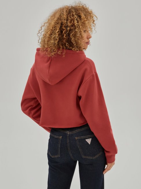 Sweat Crop à Rayures Rouge Guess