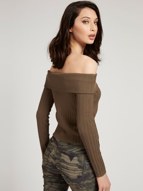 Pull à épaules Dénudées Guess Vert