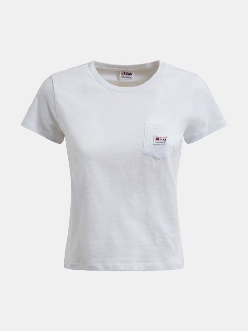 T-shirt Guess Blanc Poche Devant