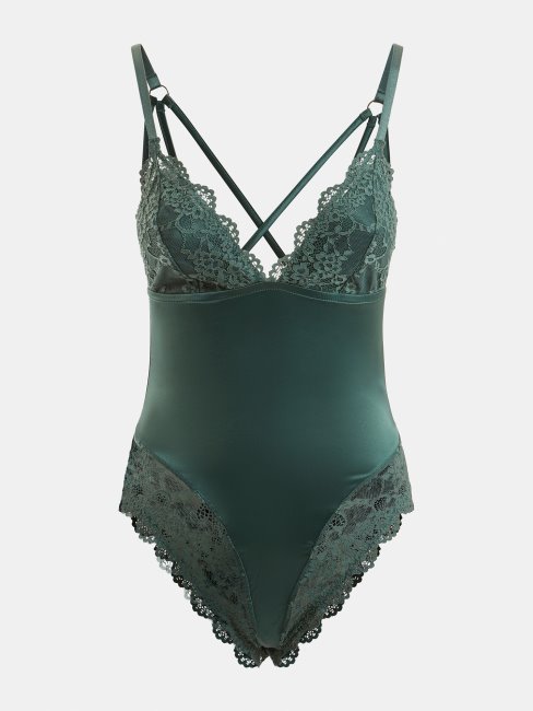 Guess Corps Satin Dentelle Vert