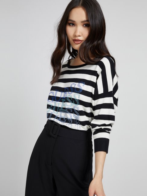 Pull Logo Strass Motif Guess Multicolore