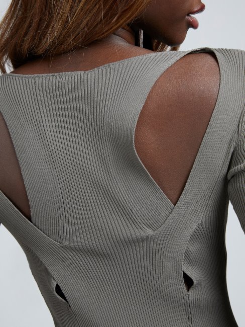 Robe Pull Guess Verte à Découpes