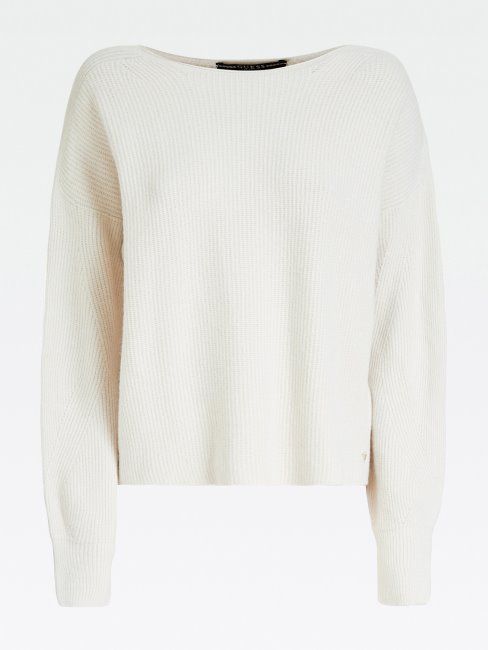 Pull Motif Jacquard Crème Guess