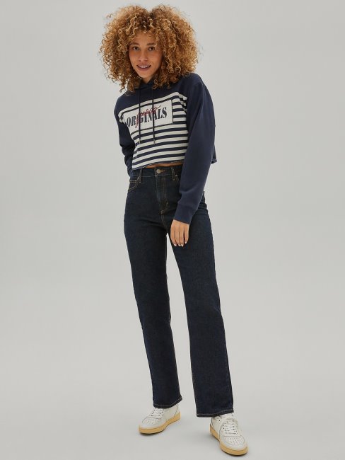 Sweat Crop Bleu Multi Rayures Guess