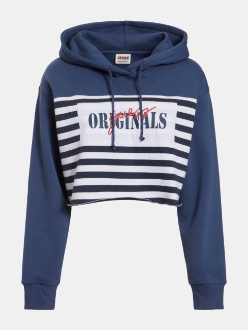 Sweat Crop Bleu Multi Rayures Guess