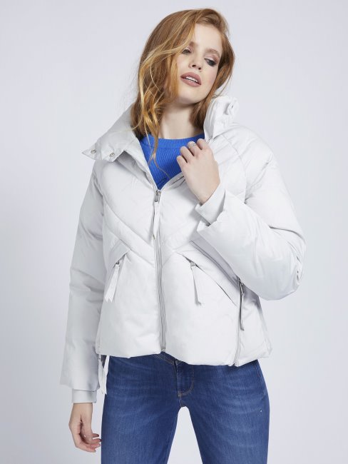 Doudoune Jacquard Guess Gris Clair