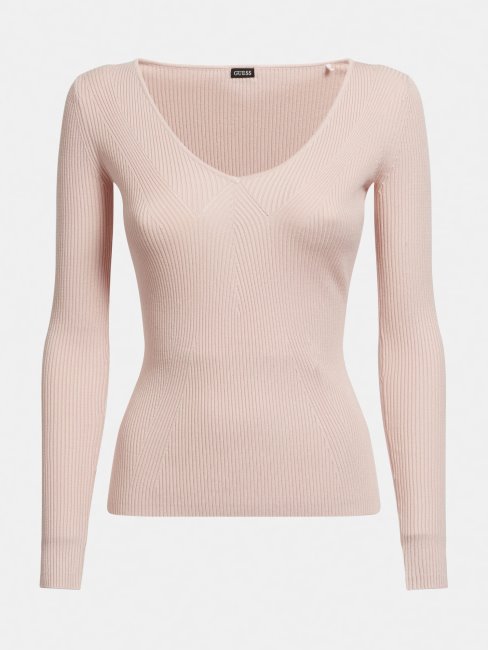Pull En Viscose Mélangée Rose Clair Guess