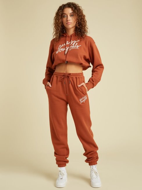 Sweat à Capuche Court Rouge Guess