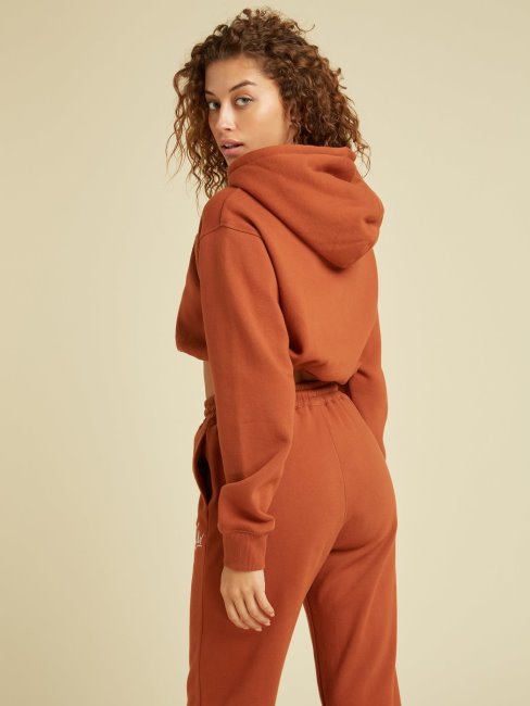 Sweat à Capuche Court Rouge Guess