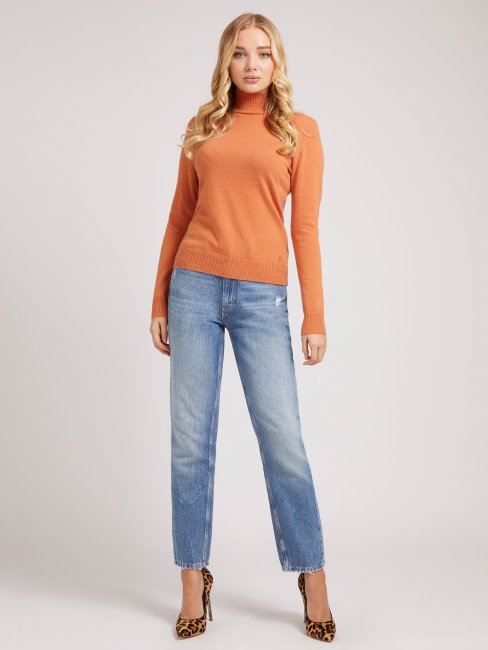 Guess Pull à Col Roulé En Cachemire Mélangé Beige