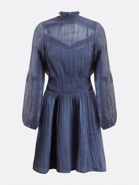 Robe En Coton Mélangé Guess Bleu