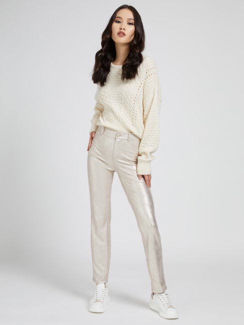 Pantalon En Aluminium Doré à Jambe étroite Guess