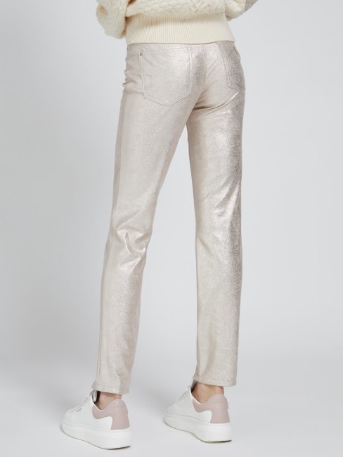 Pantalon En Aluminium Doré à Jambe étroite Guess