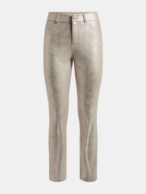 Pantalon En Aluminium Doré à Jambe étroite Guess