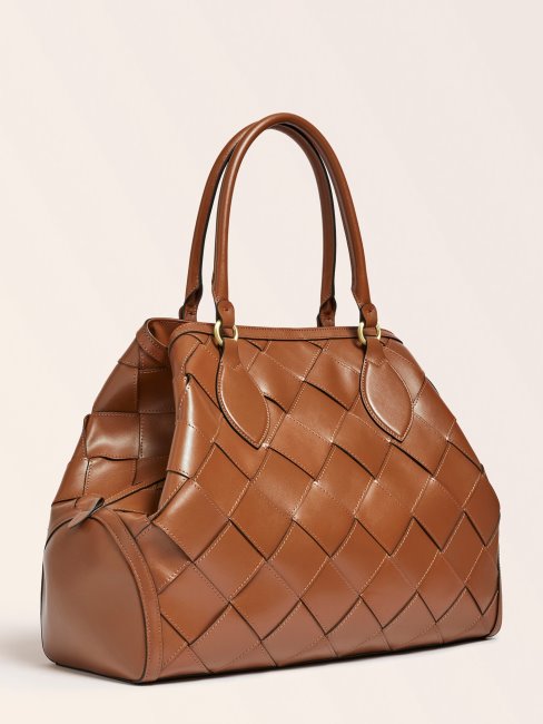 Giorgia Grand Sac à Main De Luxe En Cuir Véritable Guess Marron