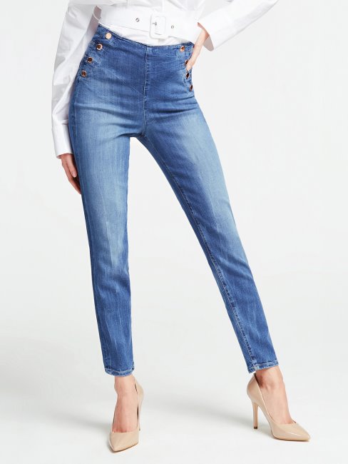Pantalon En Jean Coupe Skinny Bleu Guess