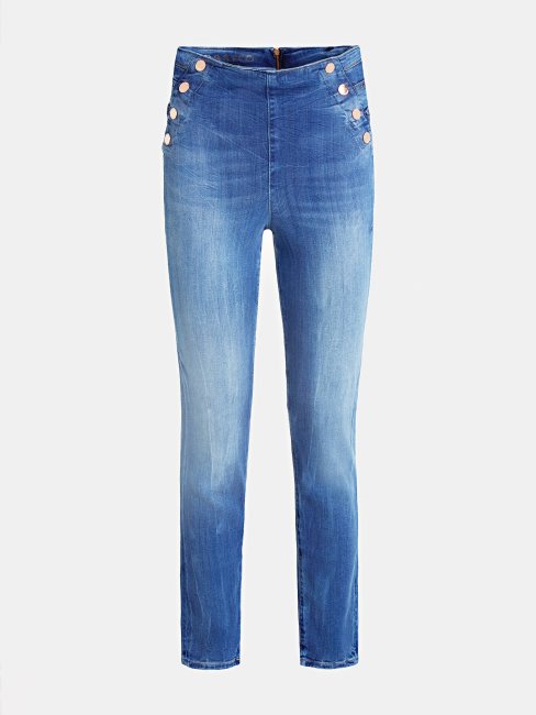 Pantalon En Jean Coupe Skinny Bleu Guess