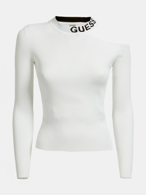 Pull Guess Col Roulé Détails Dentelle Gris