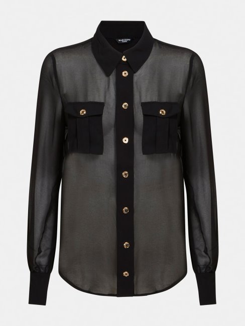 Chemise En Georgette Marciano Noire Guess