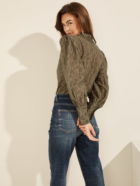 Chemise Guess Animalier Verte