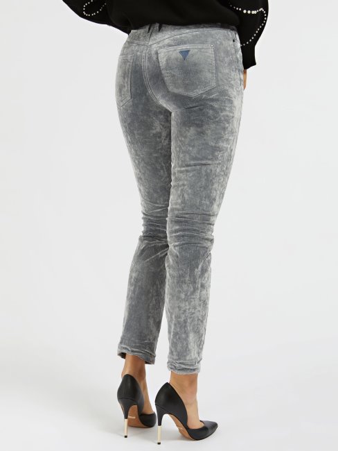 Pantalon En Jean Skinny Effet Velours Gris Guess