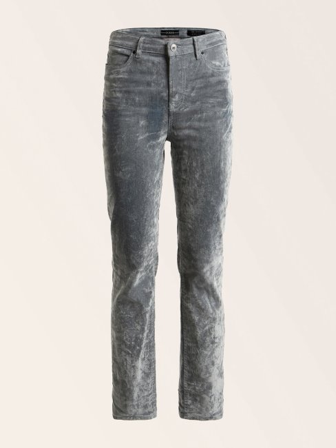 Pantalon En Jean Skinny Effet Velours Gris Guess