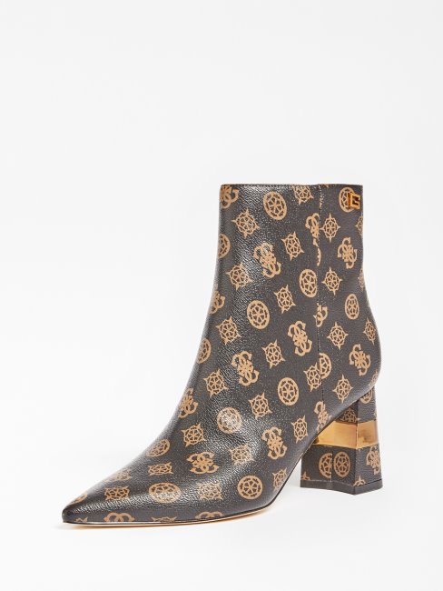 Guess Marron Maisy 4g Bottines à Logo Pivoine